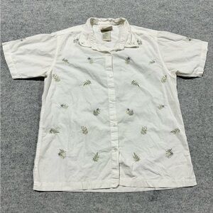 Vintage Northern Reflections Women’s Size M Embroidered Floral Button Down Shirt